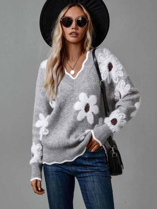 Maison Mary | Thea Elegant Floral Sweater