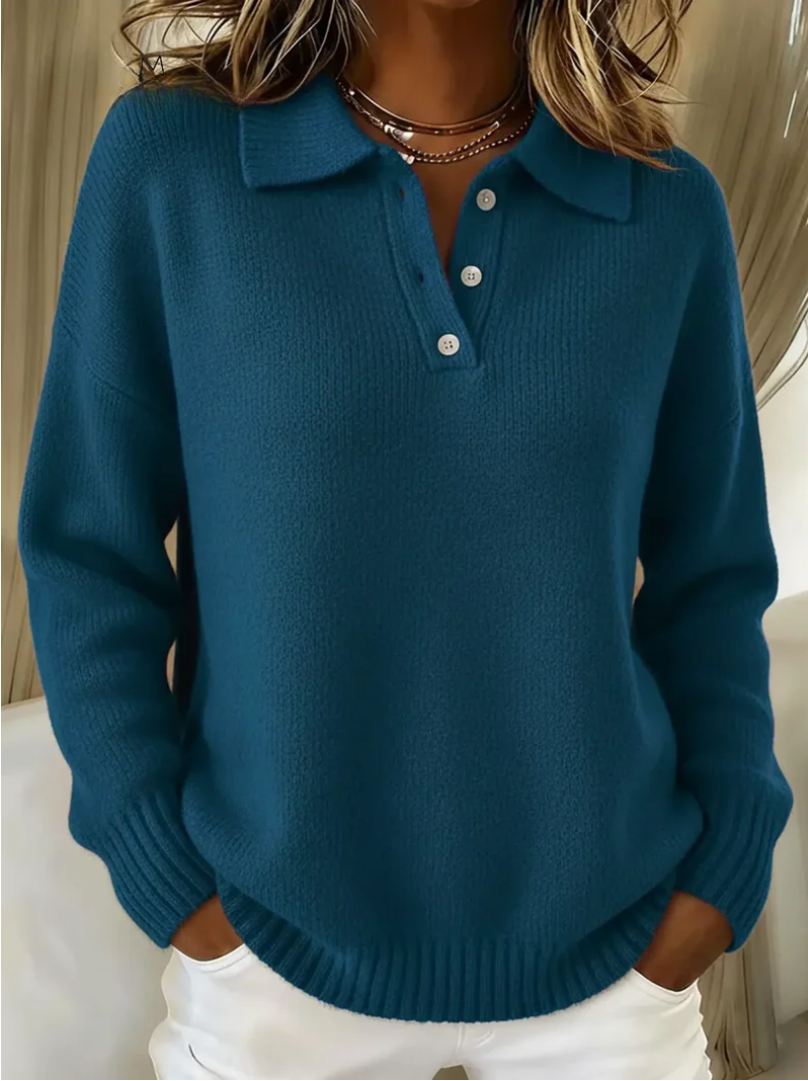 Macy | Soft Knit Polo Sweater