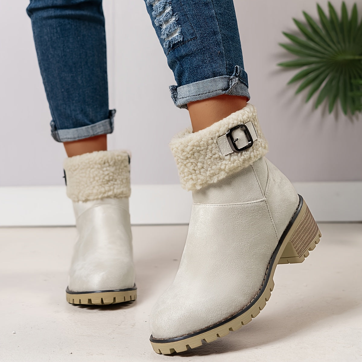 Maison Mary™ | Lynn Warm Fleece-Lined Ankle Boots