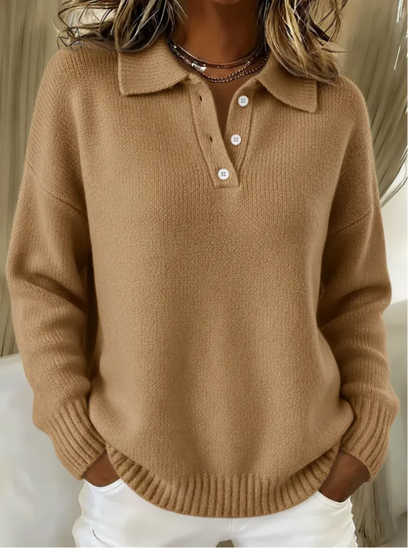 Macy | Soft Knit Polo Sweater