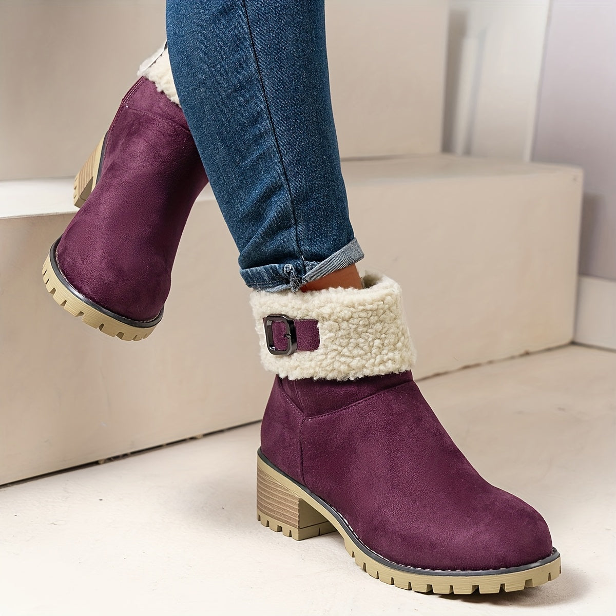 Maison Mary™ | Lynn Warm Fleece-Lined Ankle Boots