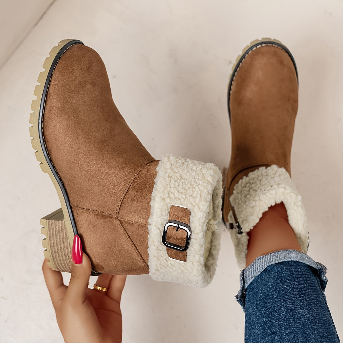 Maison Mary™ | Lynn Warm Fleece-Lined Ankle Boots