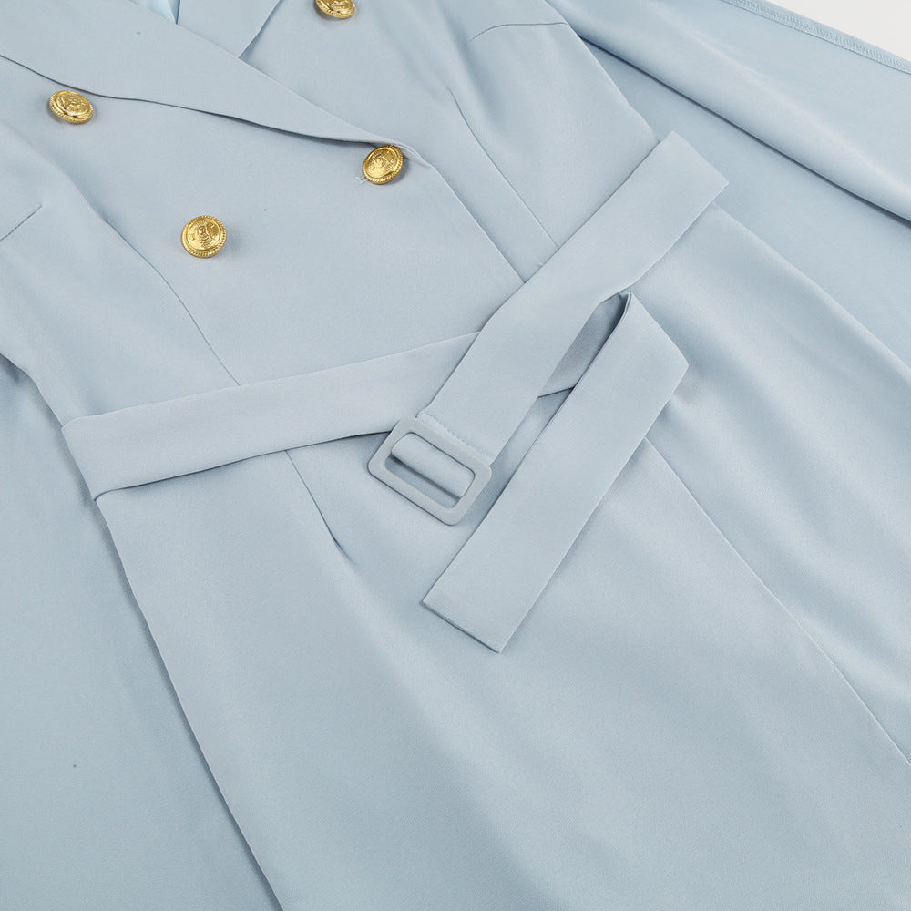 Maison Mary™ | Luxe Cape Blazer With Mini Dress And Belt