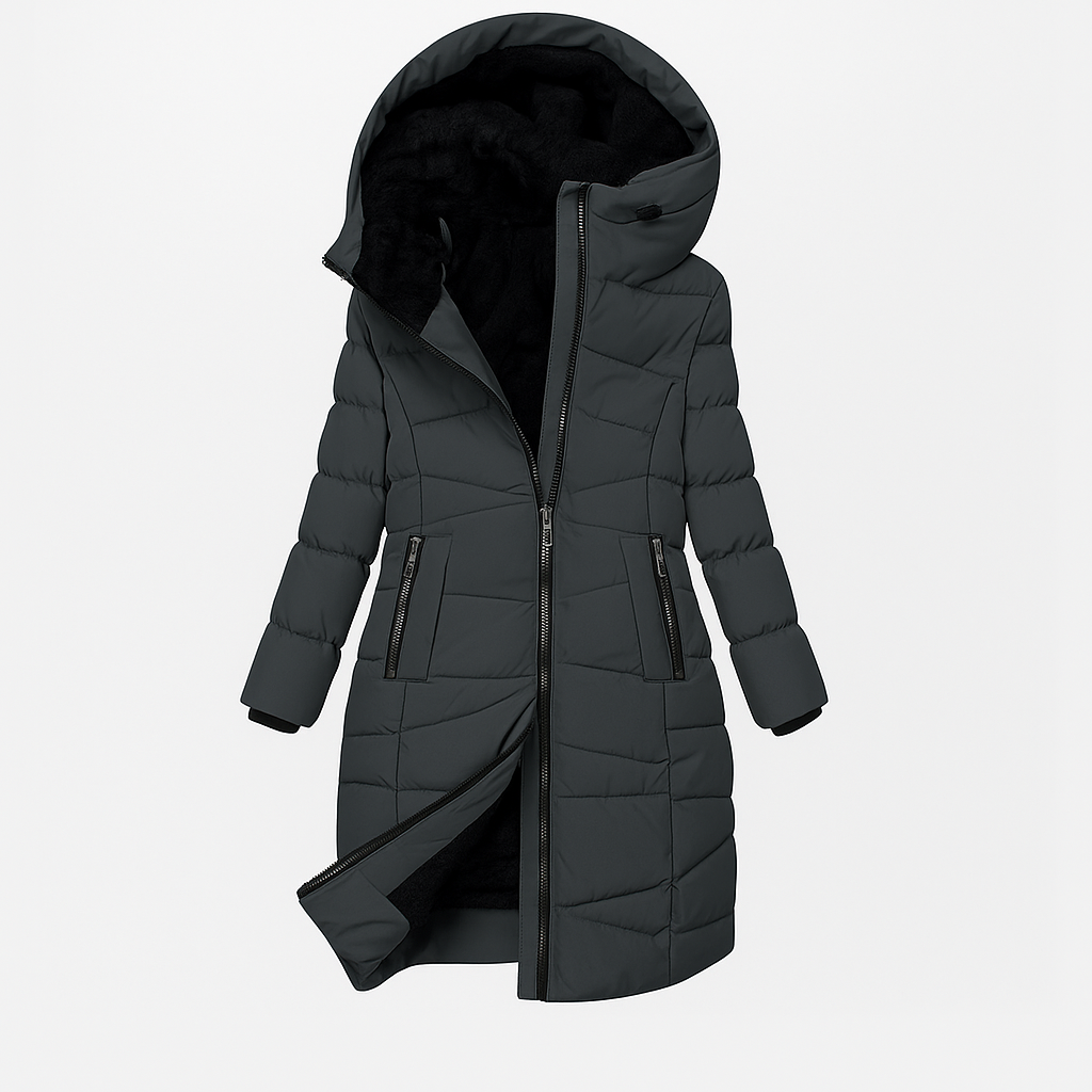 Florentina | Long Quilted Hooded Coat