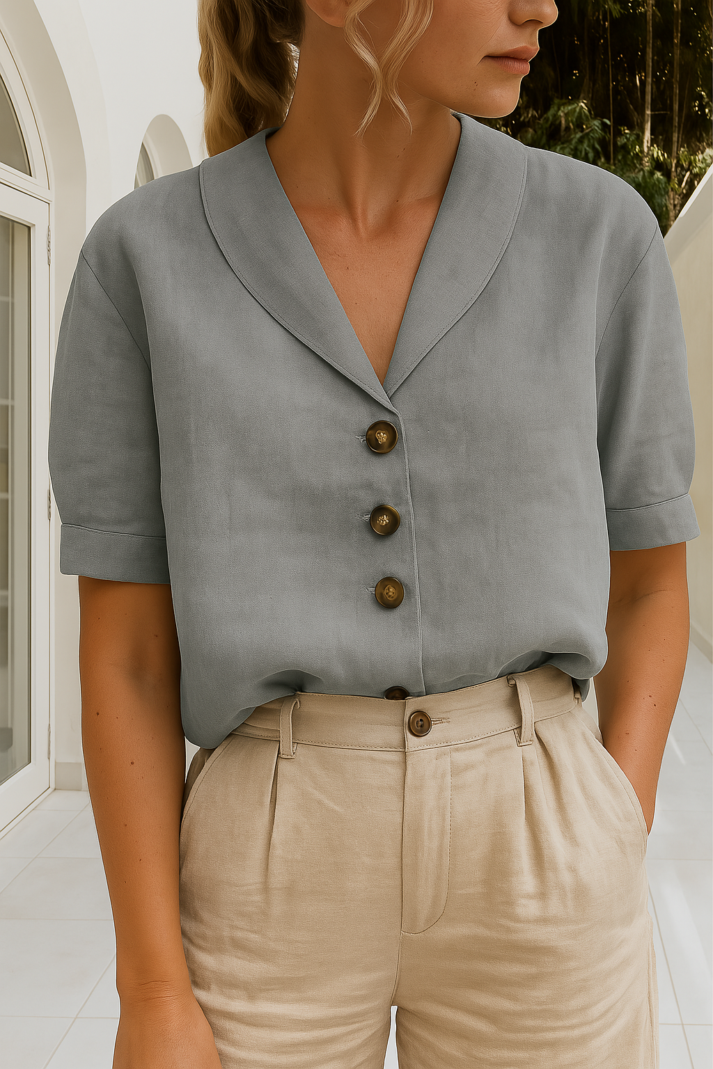 Maison Mary™ | Envelope Neck Blouse