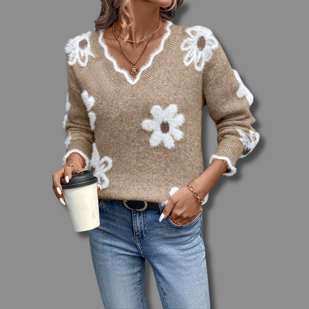 Maison Mary | Thea Elegant Floral Sweater
