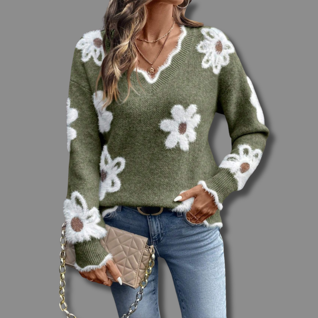Maison Mary | Thea Elegant Floral Sweater