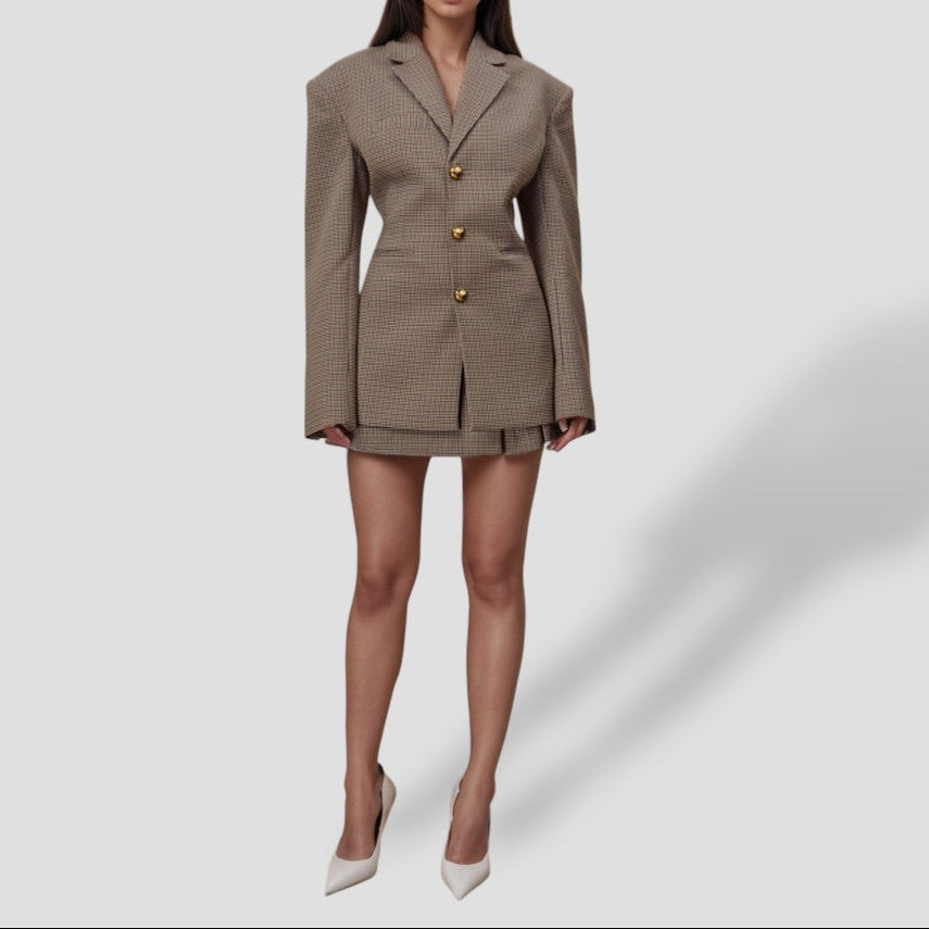 Maison Mary™ | Vintage Checkered Blazer