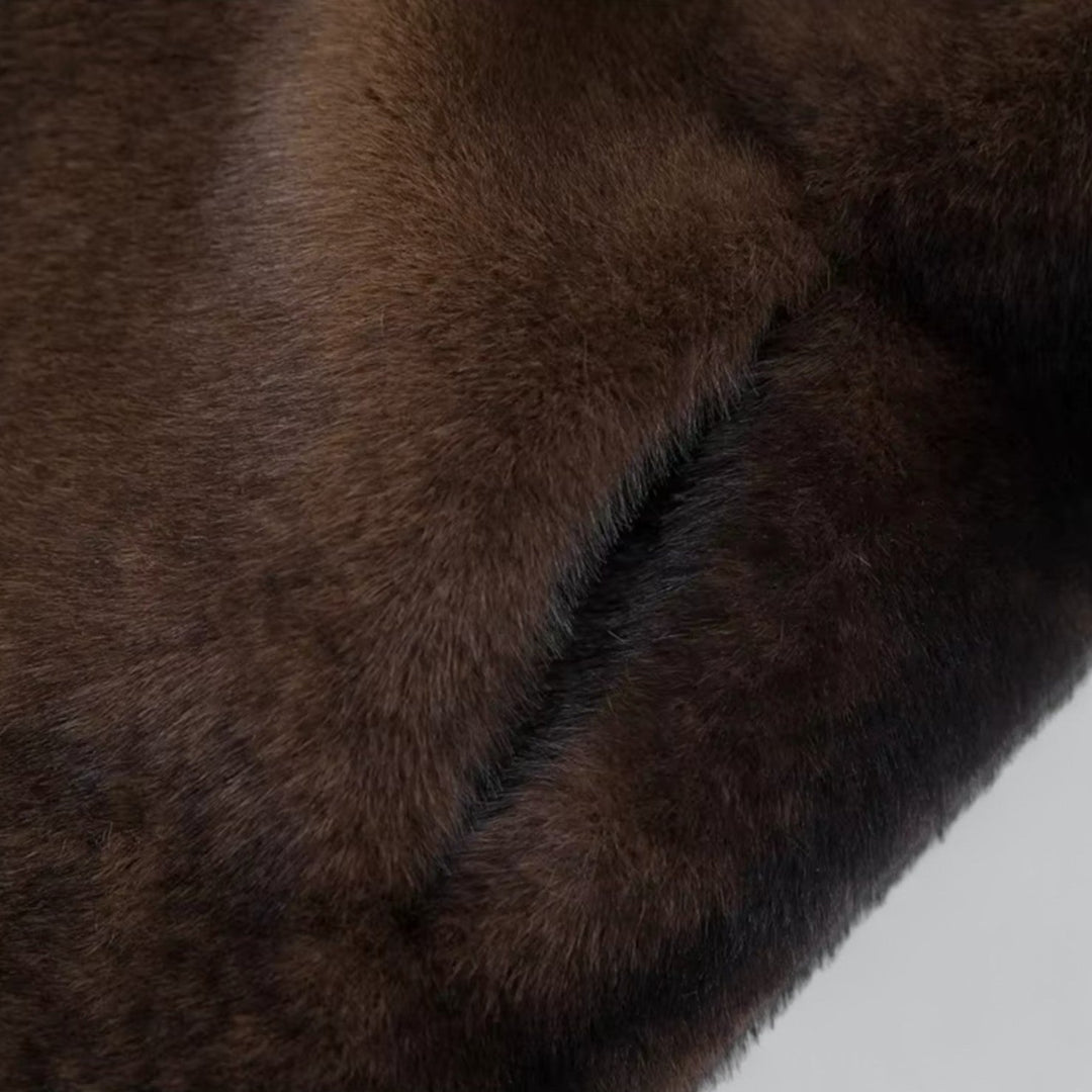 Maison Mary™ | Luxe Dark Brown Faux Fur Coat