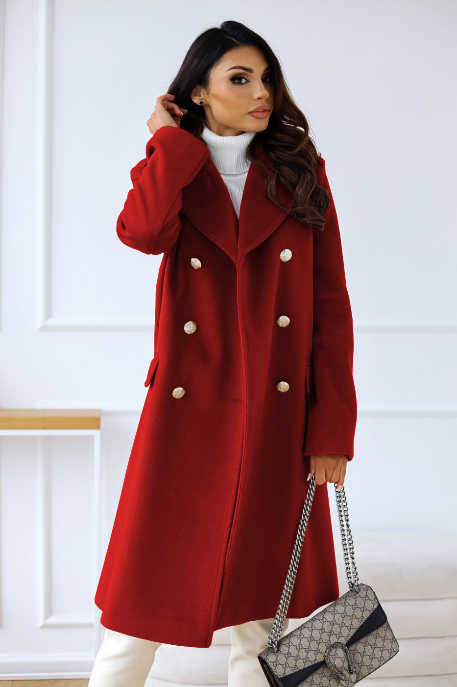 Maison Mary™ | Elegant Double-Breasted Long Coat