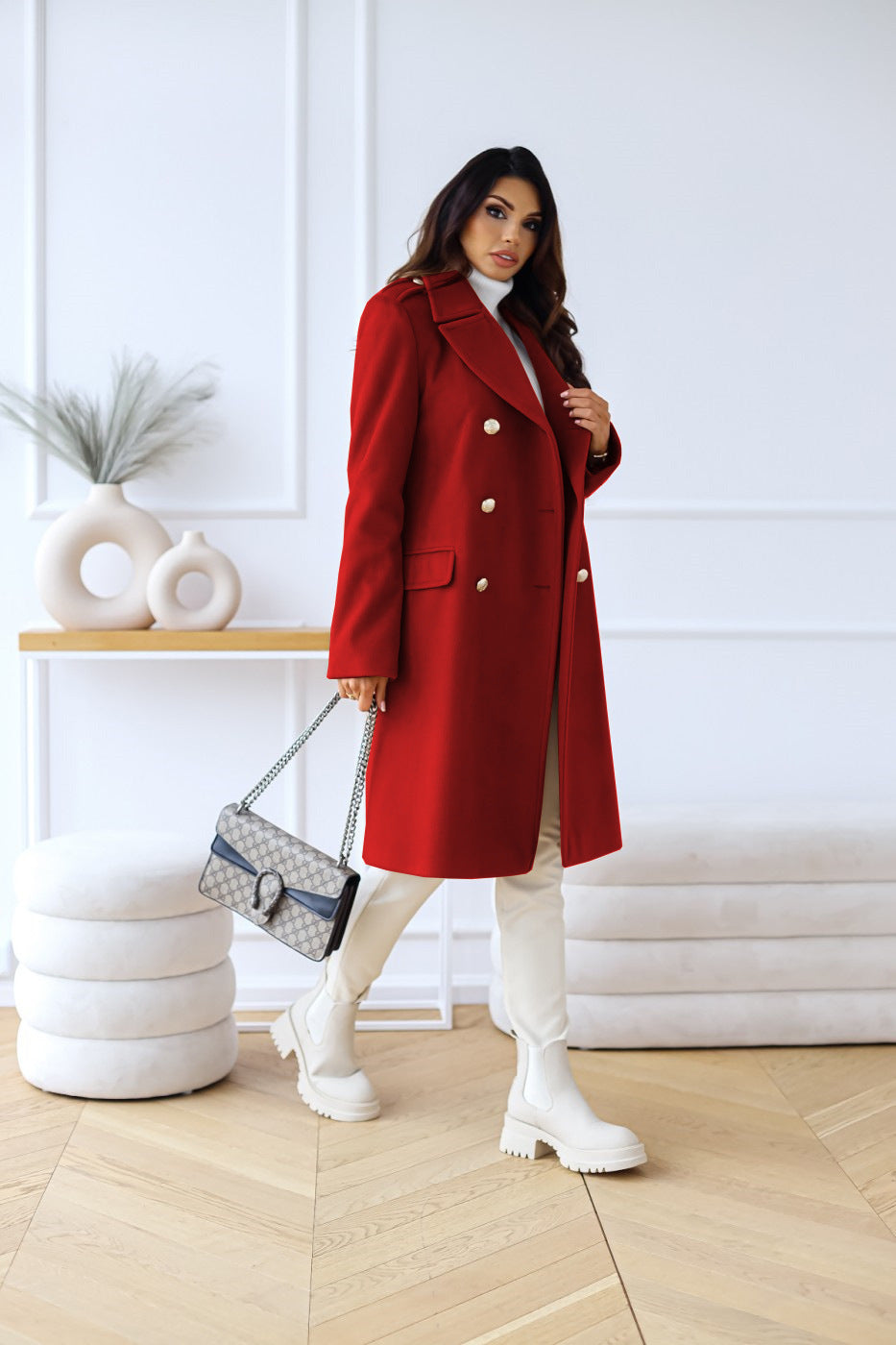 Maison Mary™ | Elegant Double-Breasted Long Coat