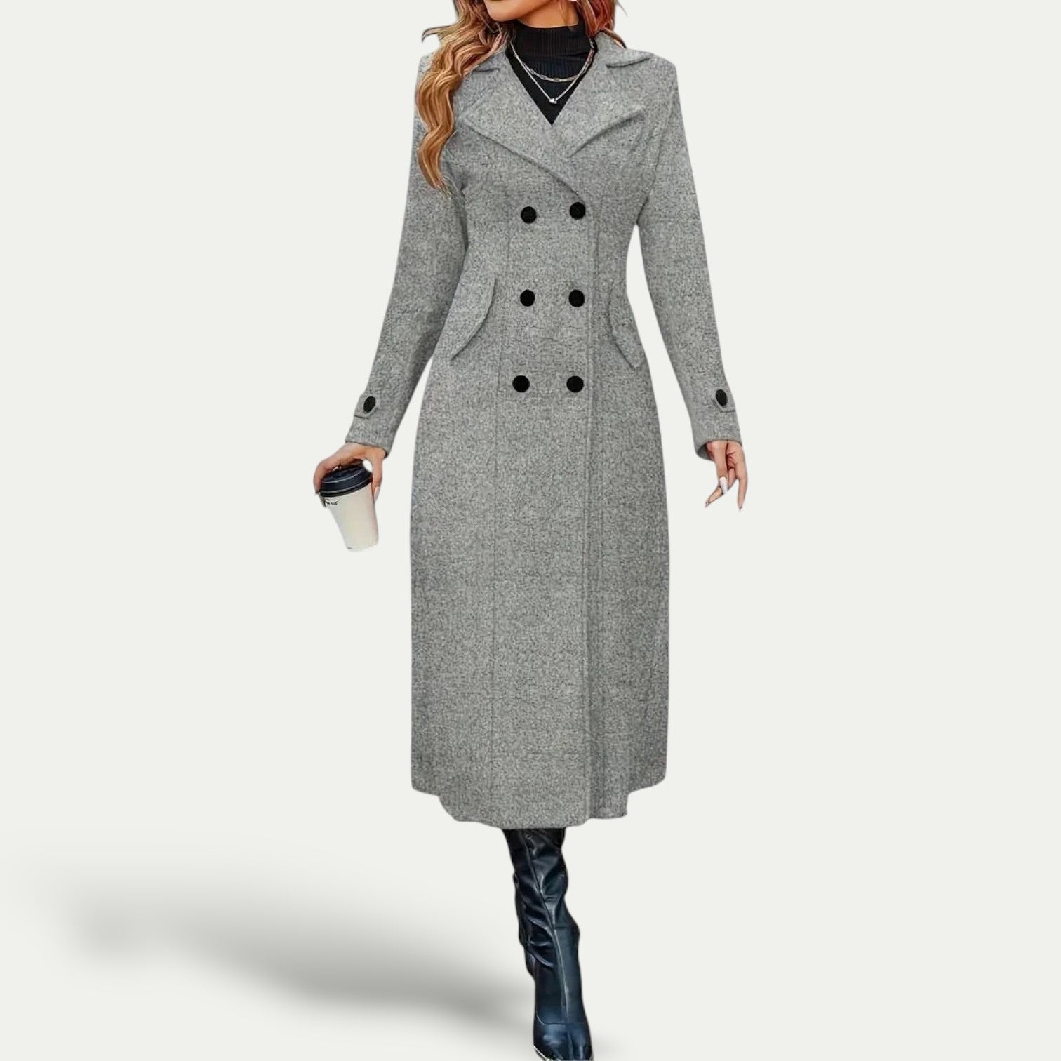 Maison Mary™ | Clean Double-Breasted Longline Coat