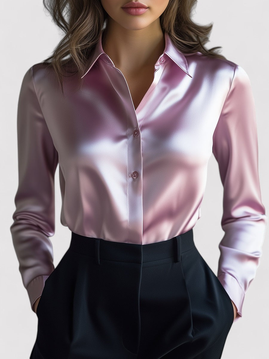 Maison Mary™ | Elegant Satin Long Sleeve Blouse