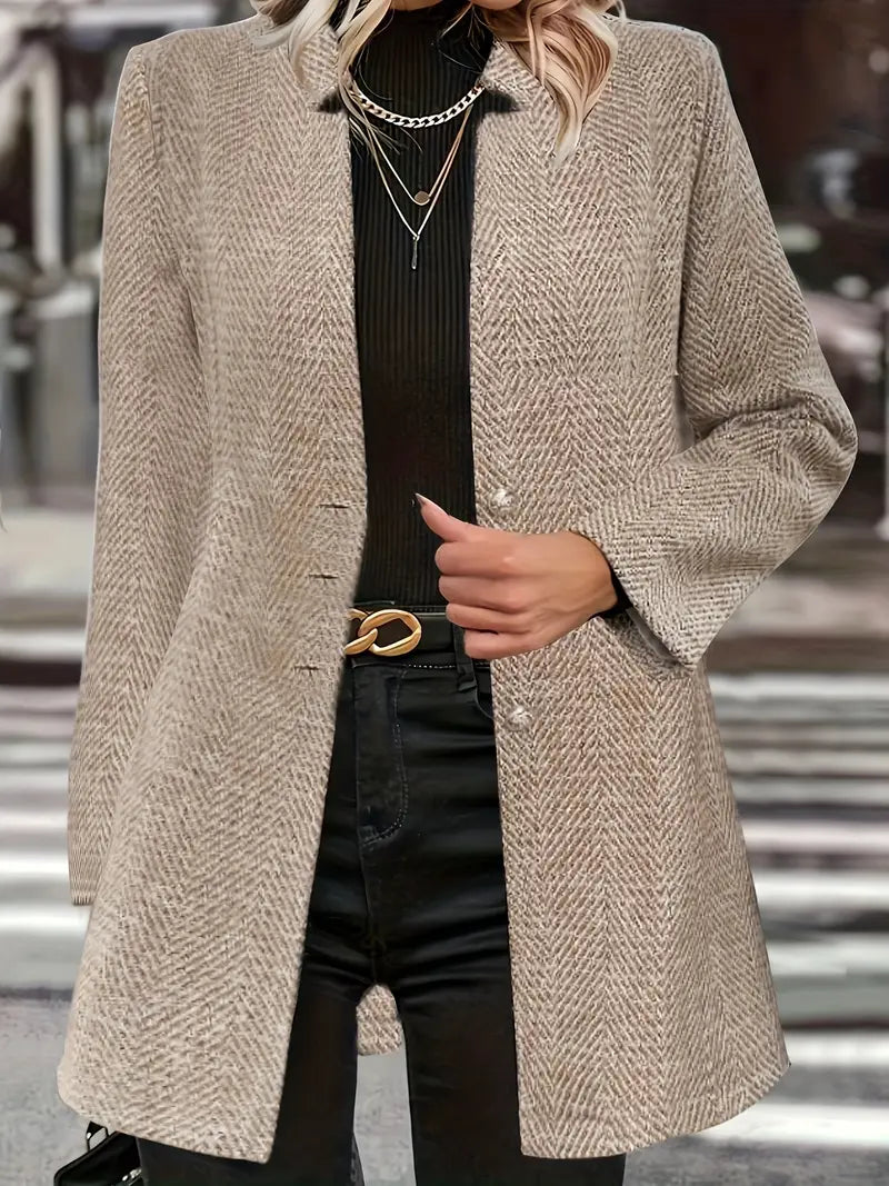 Maison Mary™ | Elegant Herringbone Coat