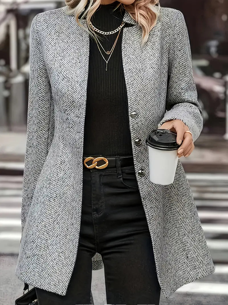 Maison Mary™ | Elegant Herringbone Coat
