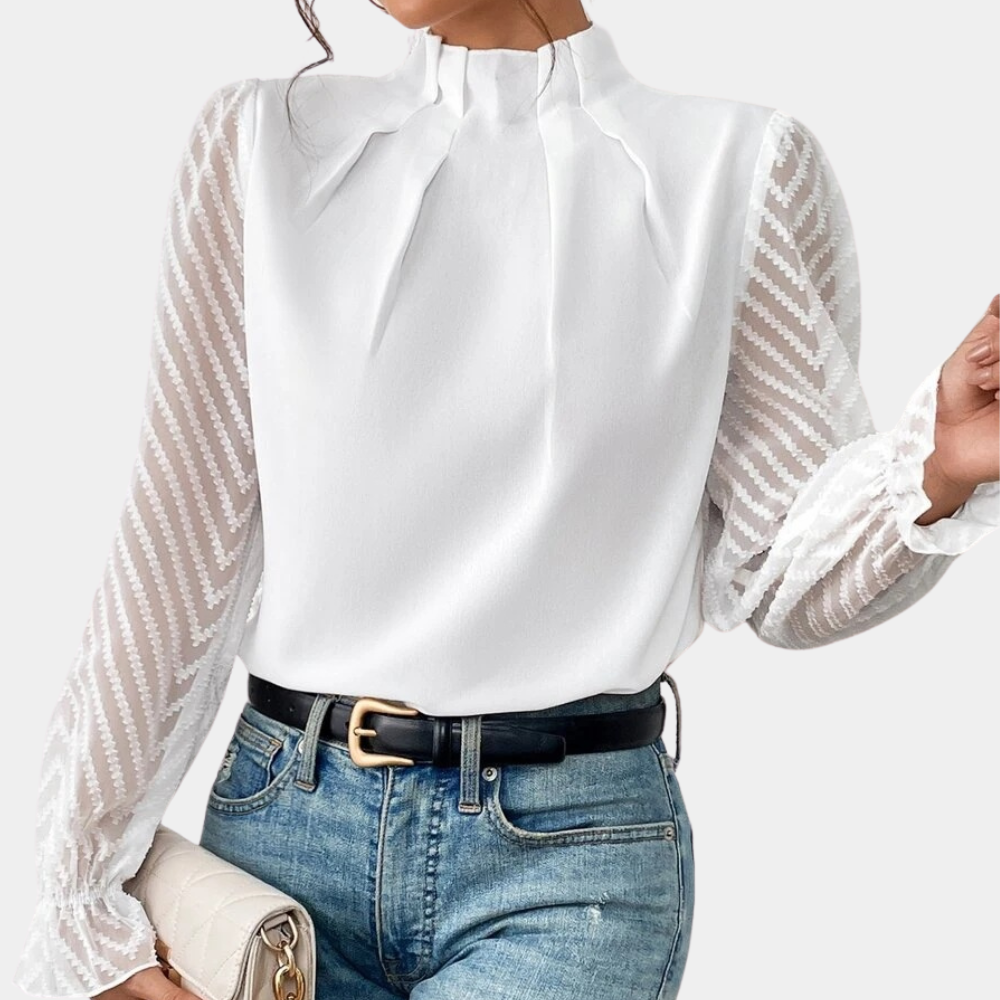 Maison Mary™ | Modern High-Neck Blouse