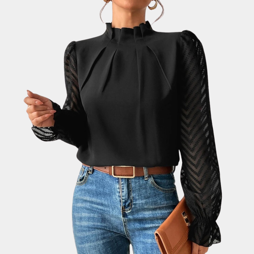 Maison Mary™ | Modern High-Neck Blouse