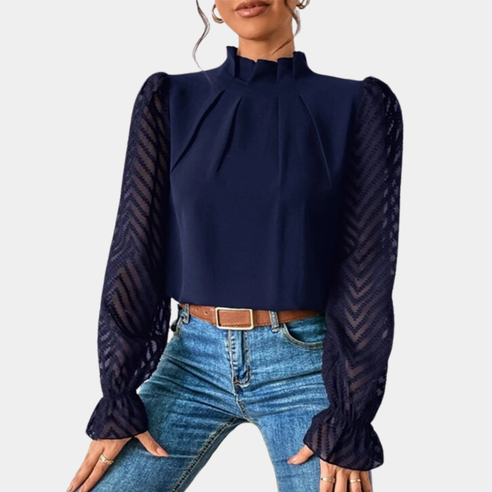 Maison Mary™ | Modern High-Neck Blouse