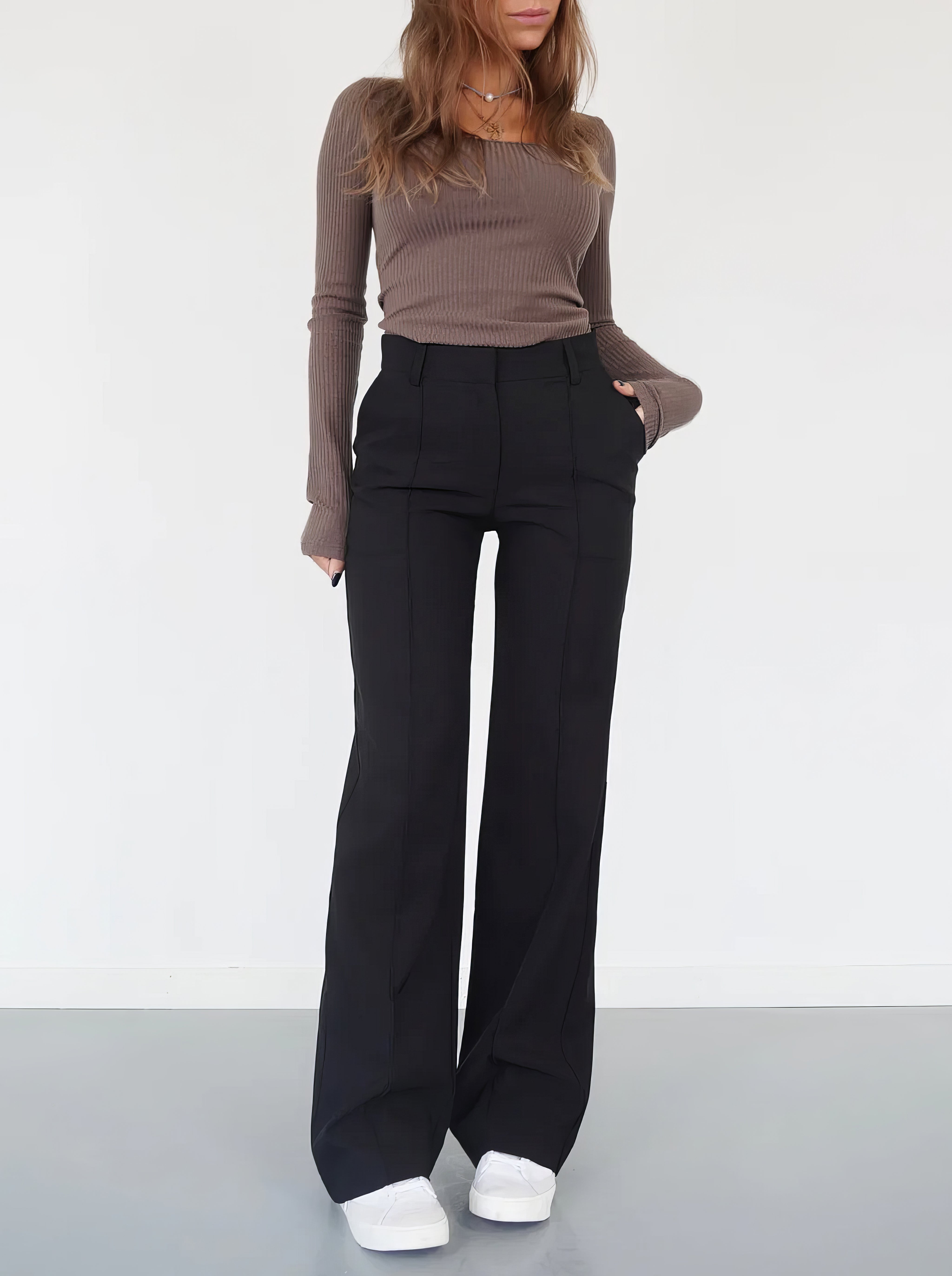 Maison Mary™ | Casual High-Waisted Straight Leg Trousers