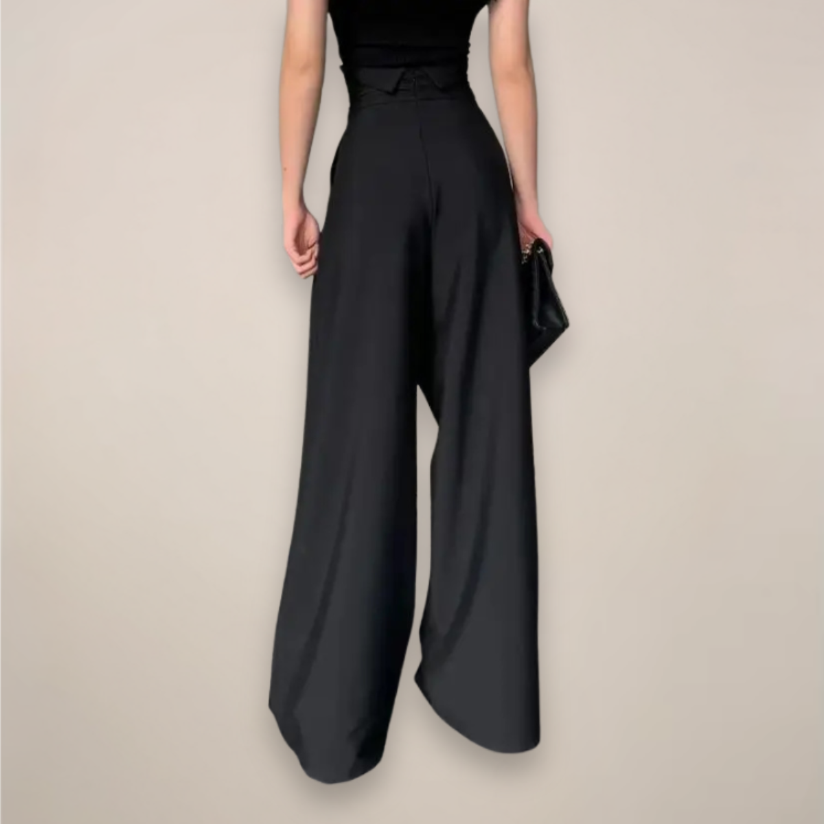 Maison Mary™ | Elegant Black High-Waisted Trousers