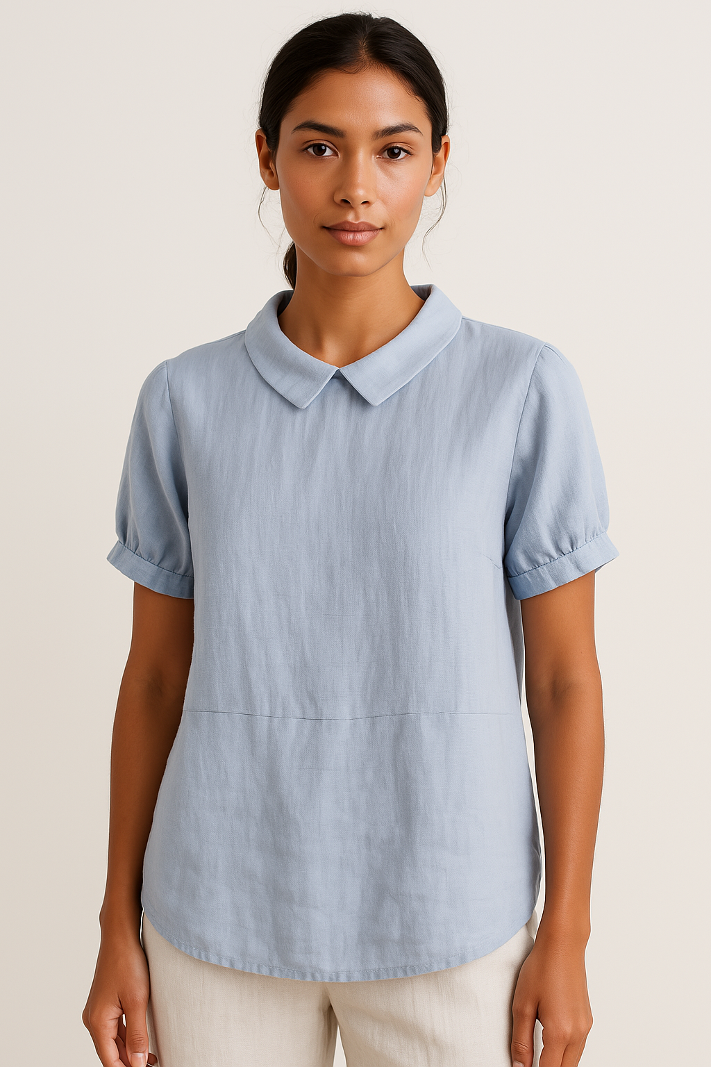 Maison Mary™ | Short Sleeve Linen Blouse