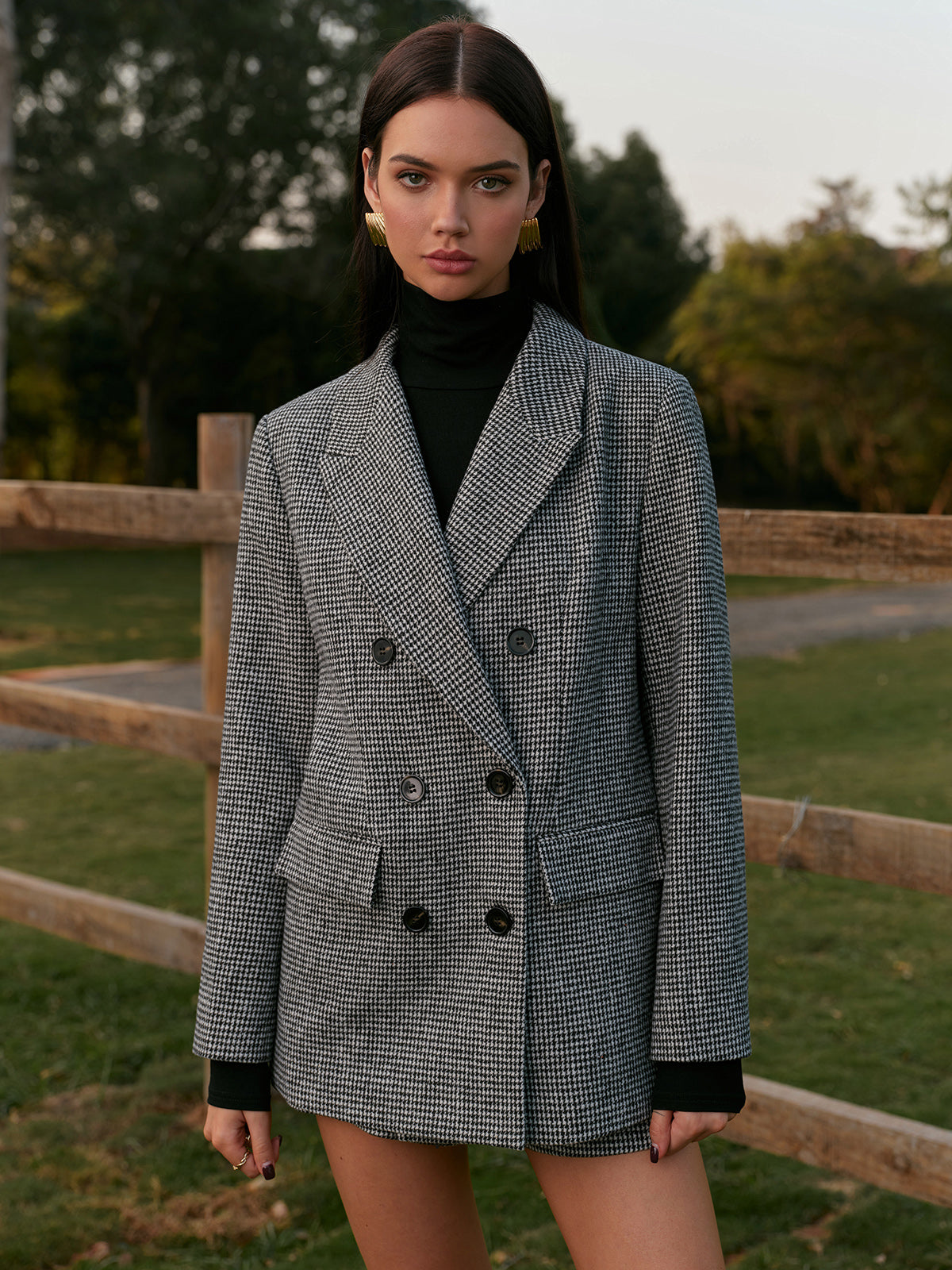 Maison Mary™ | Luxury Double-Breasted Tweed Blazer