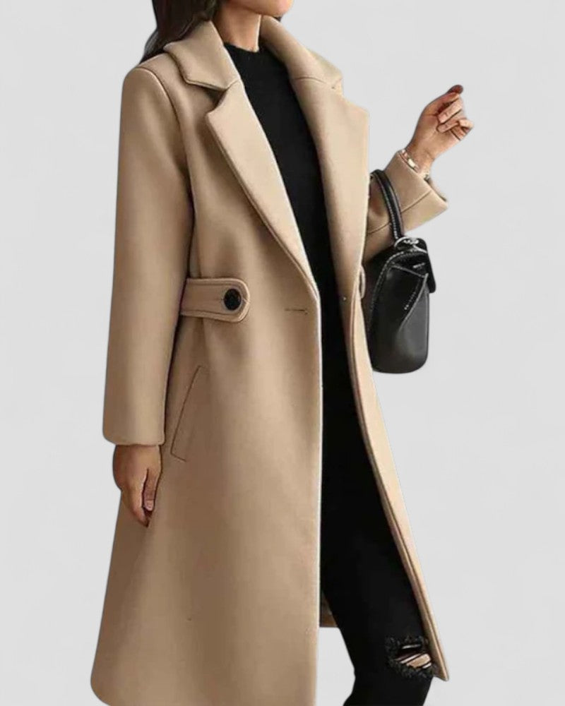 Maison Mary™ | Elegant Maxi Coat with Lapel Collar