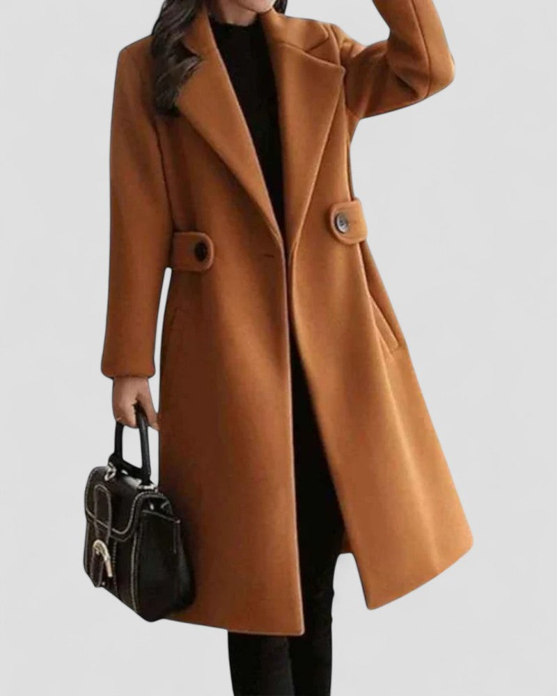 Maison Mary™ | Elegant Maxi Coat with Lapel Collar