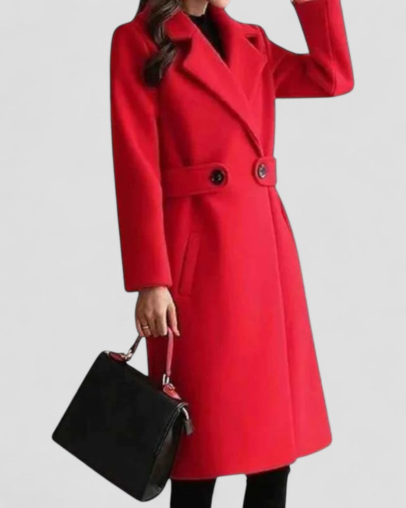 Maison Mary™ | Elegant Maxi Coat with Lapel Collar