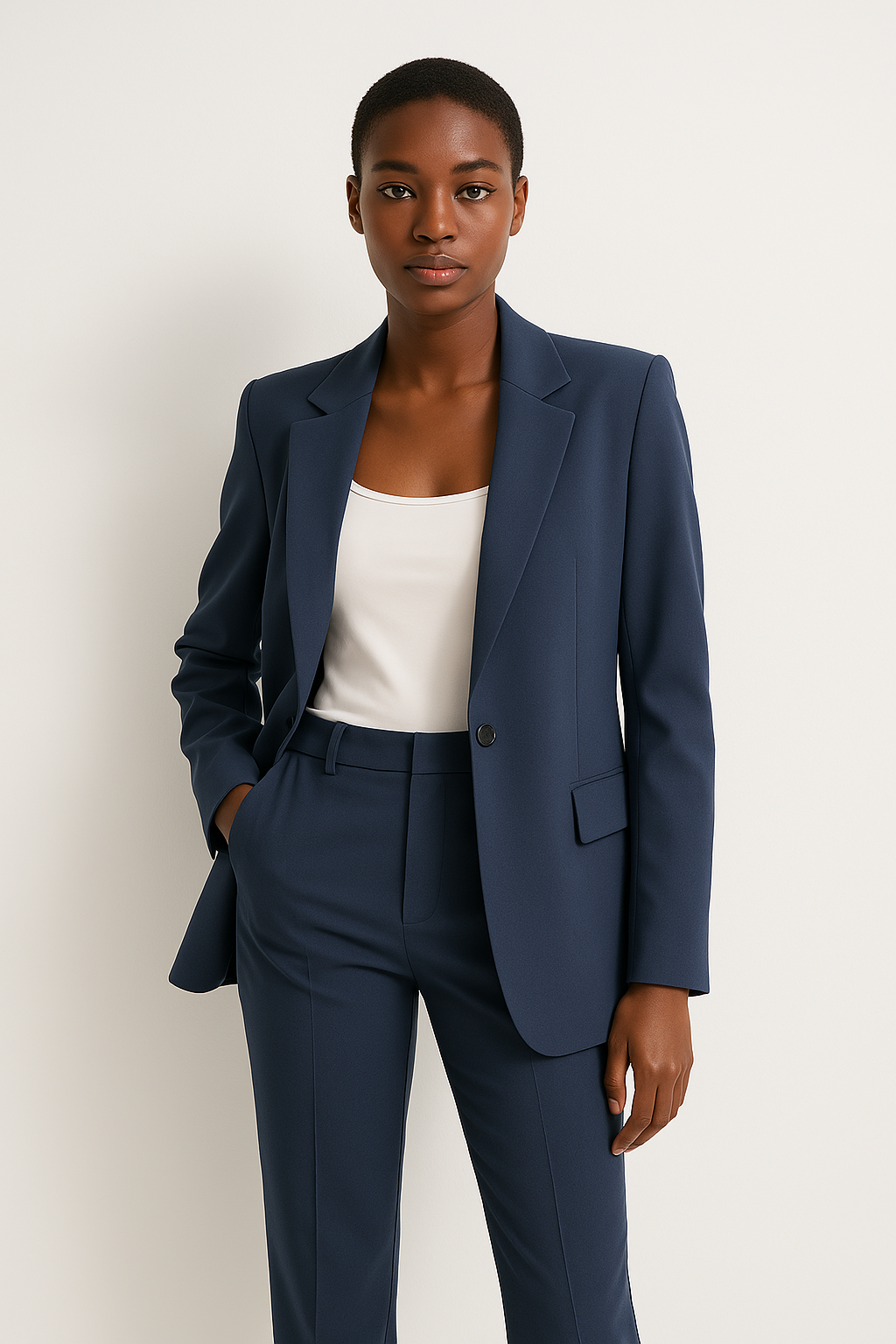 Maison Mary™ | Tailored Navy Blue Trouser Suit