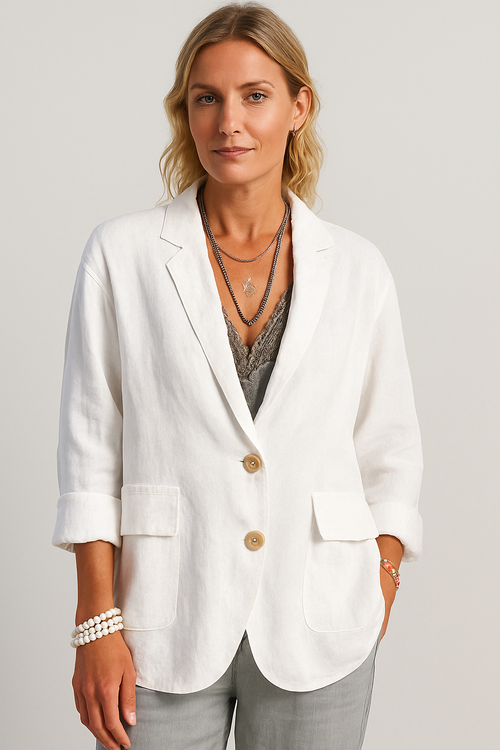 Maison Mary™ | Soft Oversized Two-Button Blazer