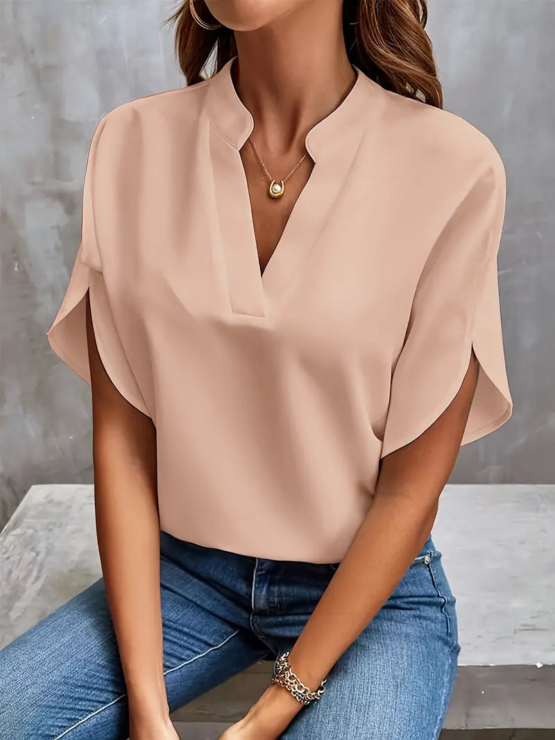 Maison Mary™ | Refined Lightweight V-Neck Blouse