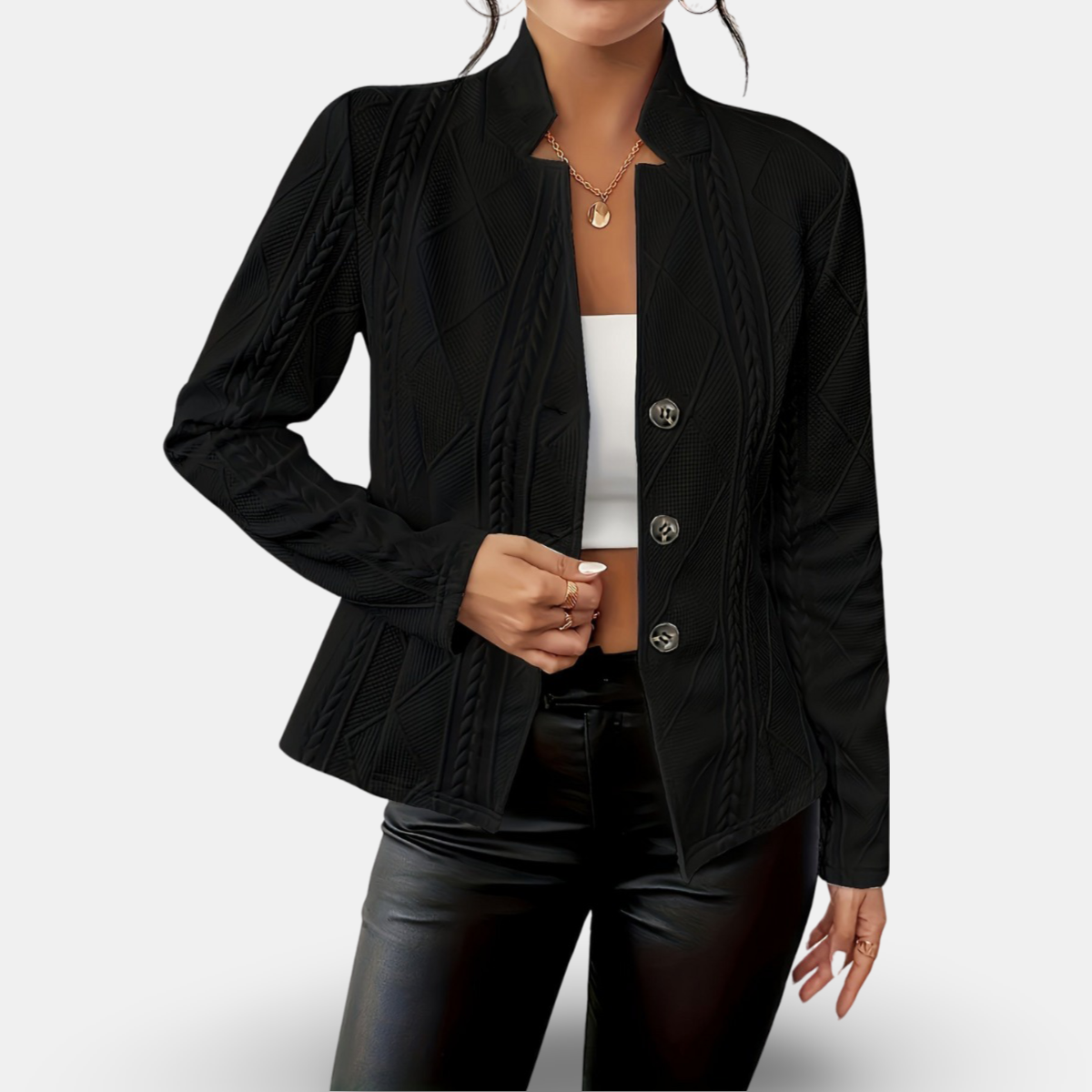 Maison Mary™ | Elegant Textured Blazer