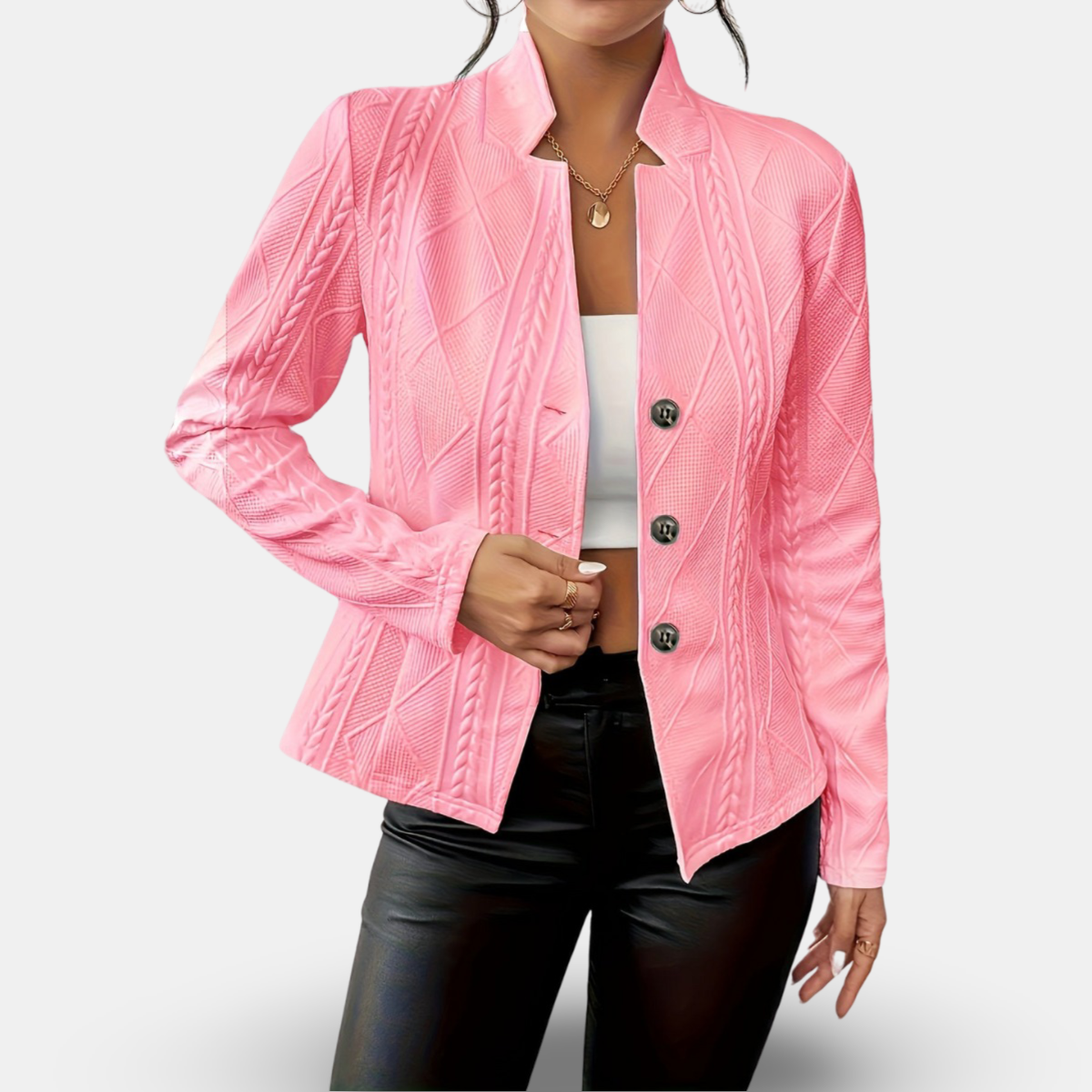 Maison Mary™ | Elegant Textured Blazer