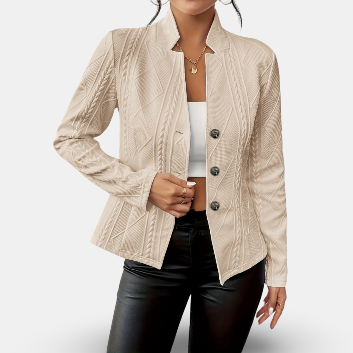 Maison Mary™ | Elegant Textured Blazer