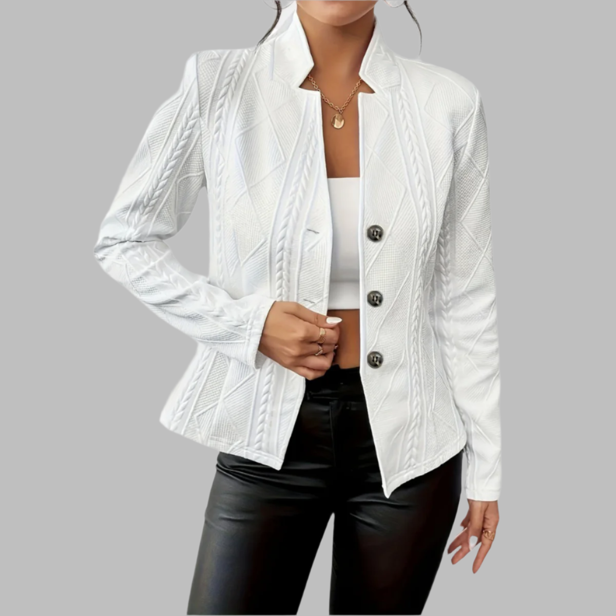 Maison Mary™ | Elegant Textured Blazer