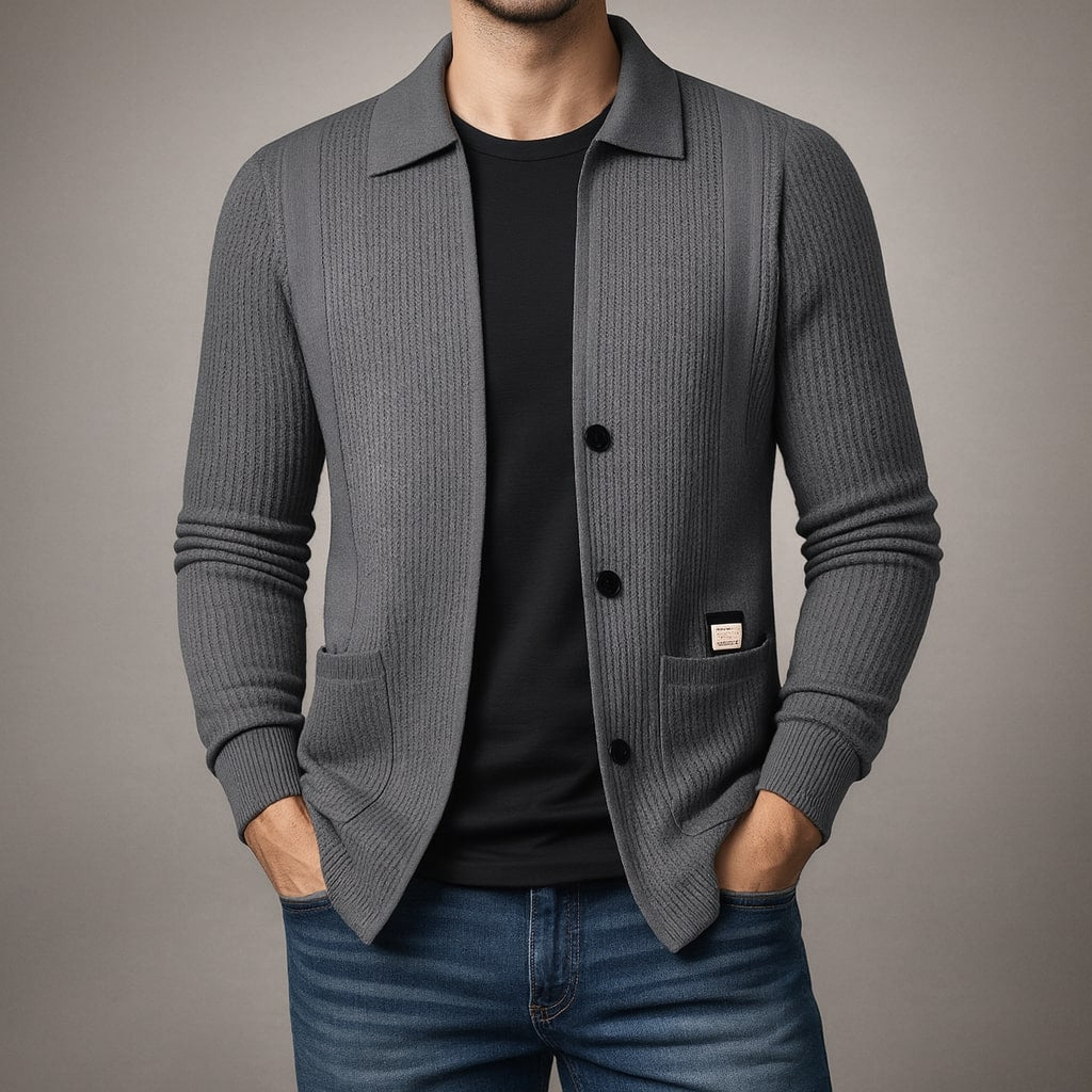Marcello Textured Button Cardigan
