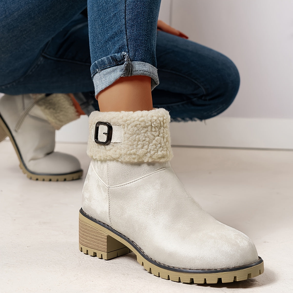 Maison Mary™ | Lynn Warm Fleece-Lined Ankle Boots