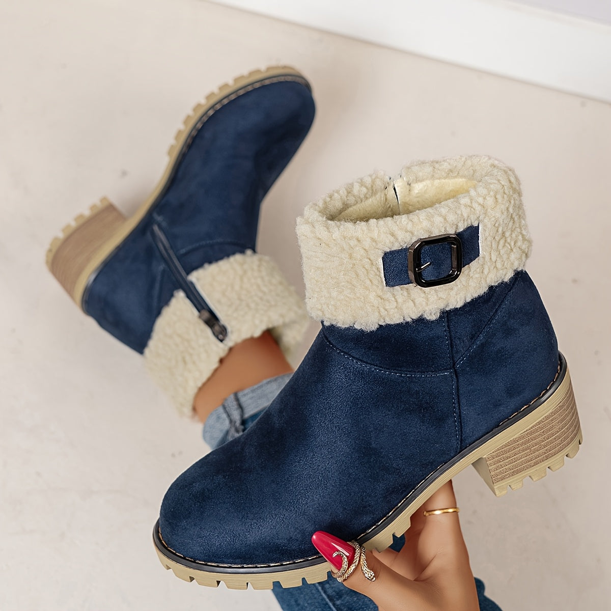 Maison Mary™ | Lynn Warm Fleece-Lined Ankle Boots