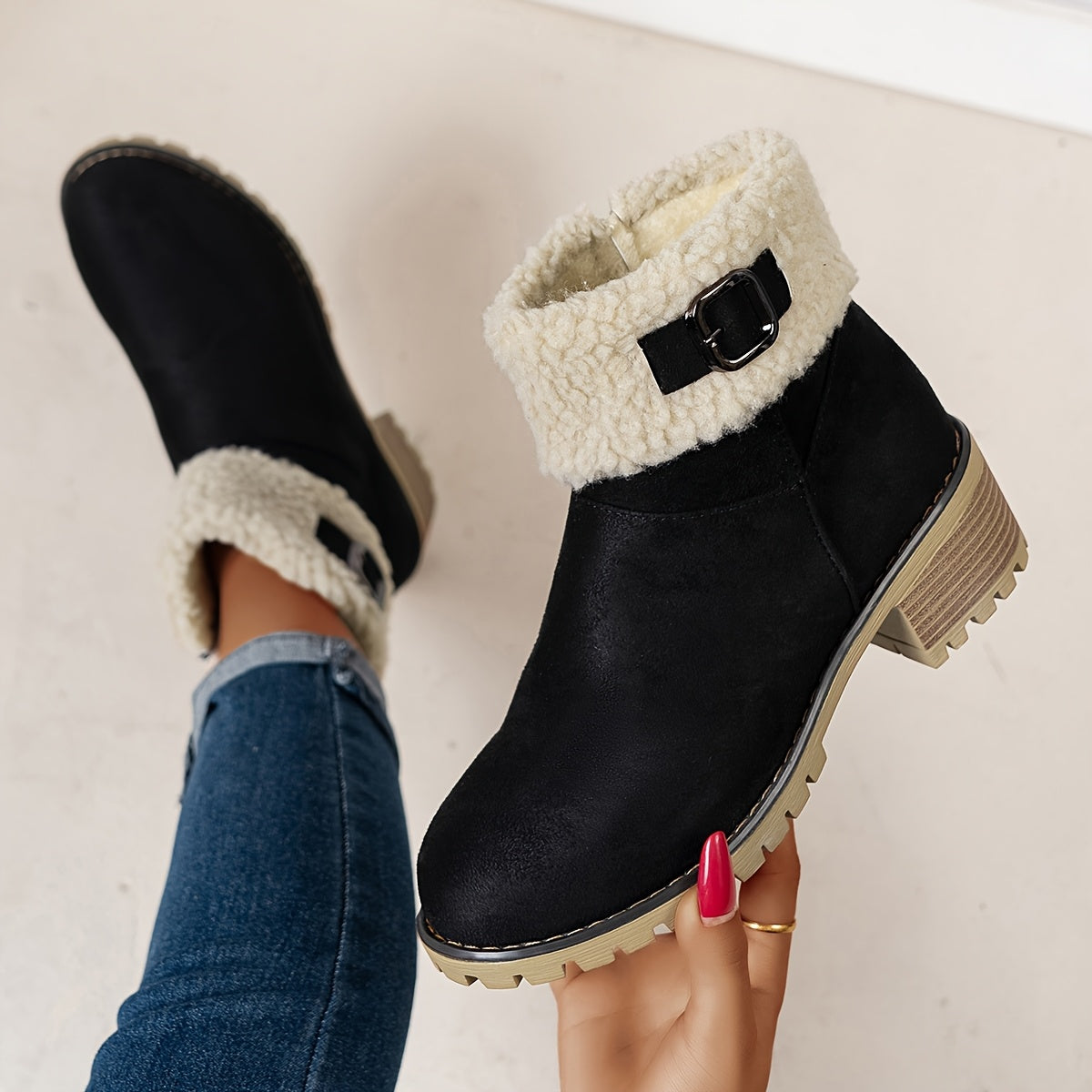 Maison Mary™ | Lynn Warm Fleece-Lined Ankle Boots