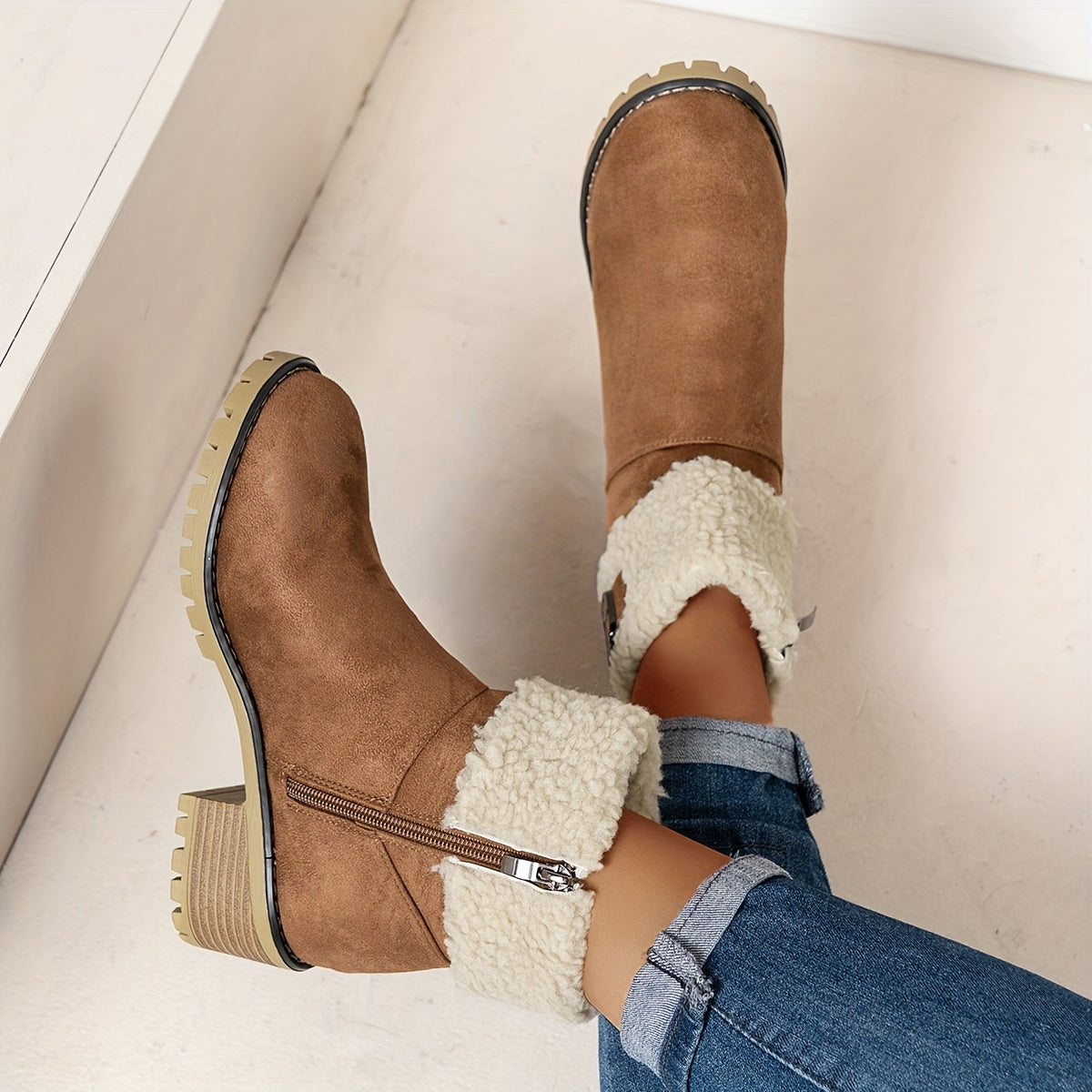 Maison Mary™ | Lynn Warm Fleece-Lined Ankle Boots