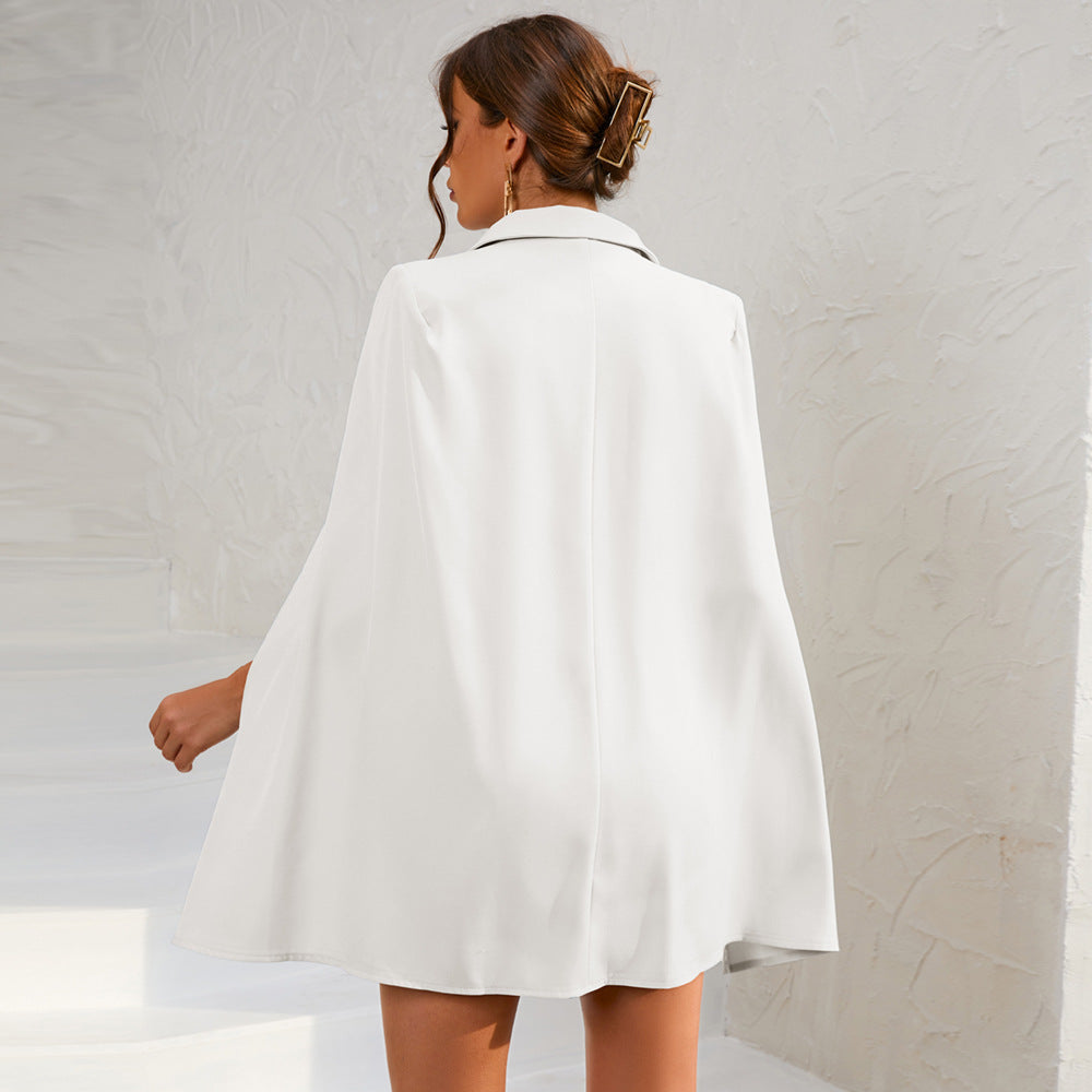 Maison Mary™ | Luxe Cape Blazer With Mini Dress And Belt