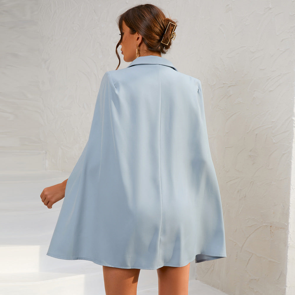 Maison Mary™ | Luxe Cape Blazer With Mini Dress And Belt