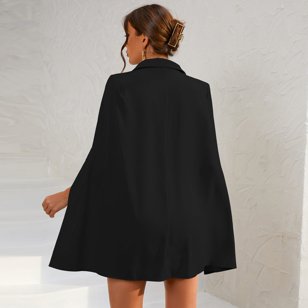 Maison Mary™ | Luxe Cape Blazer With Mini Dress And Belt