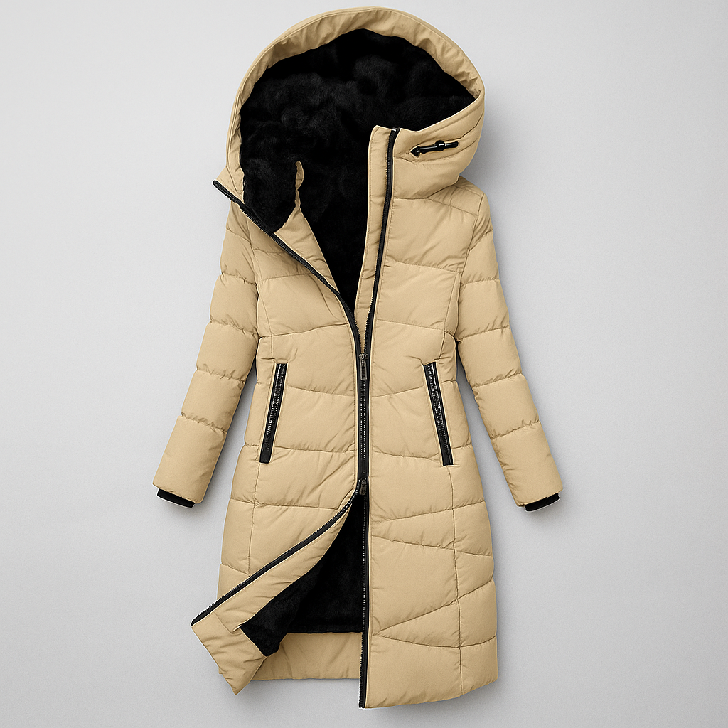 Florentina | Long Quilted Hooded Coat