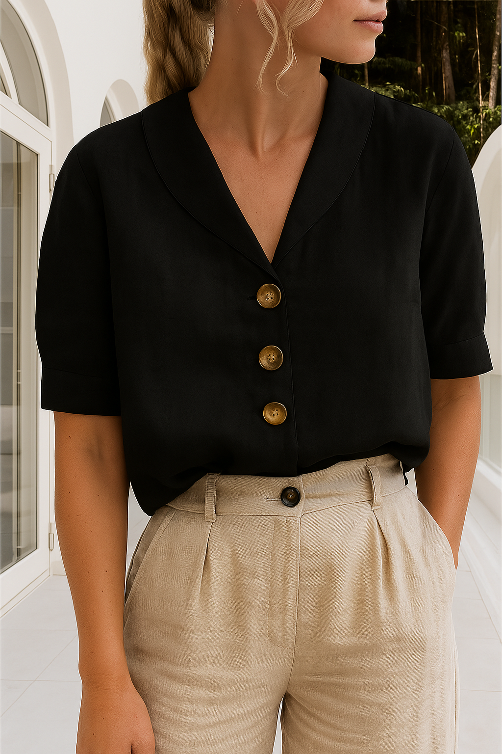 Maison Mary™ | Envelope Neck Blouse