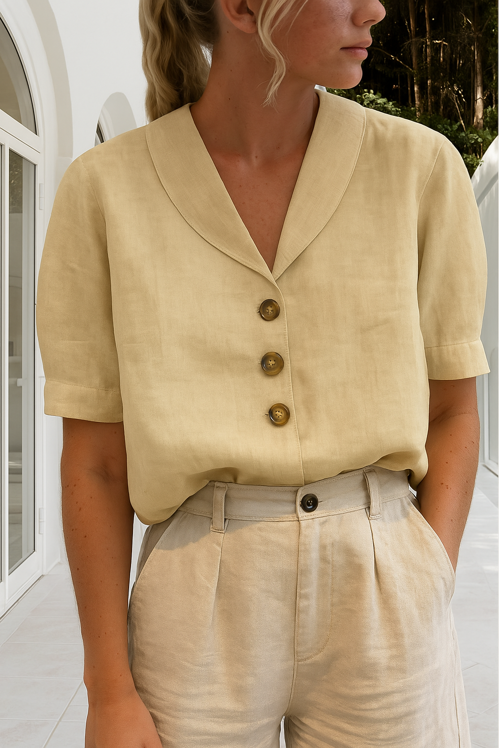 Maison Mary™ | Envelope Neck Blouse