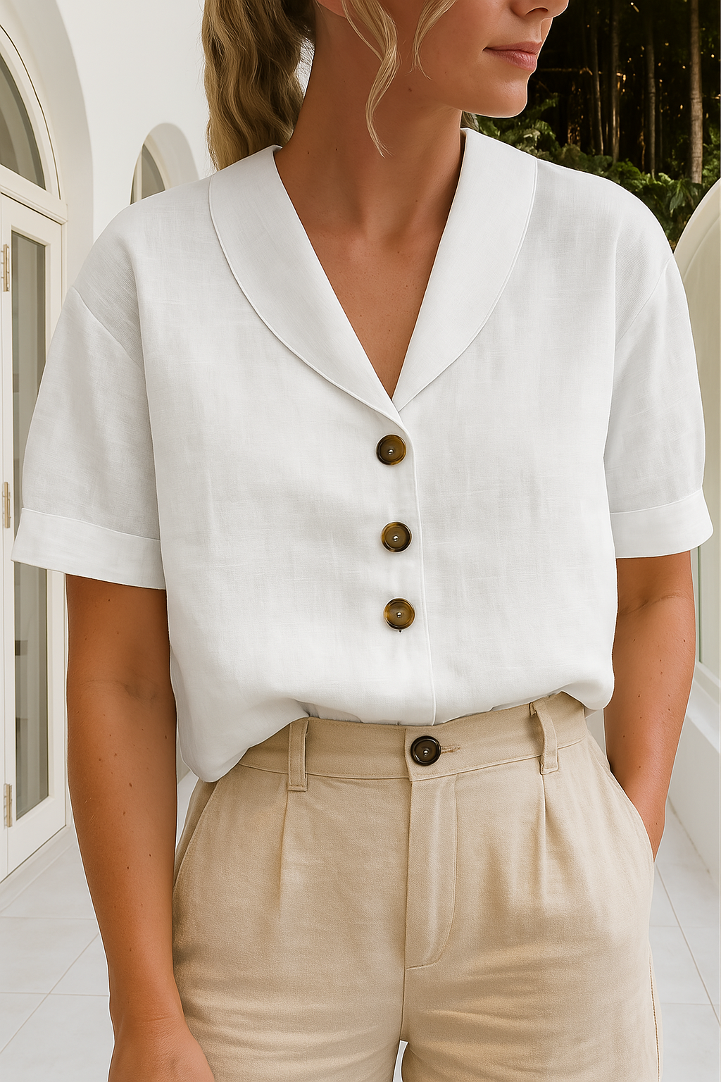 Maison Mary™ | Envelope Neck Blouse
