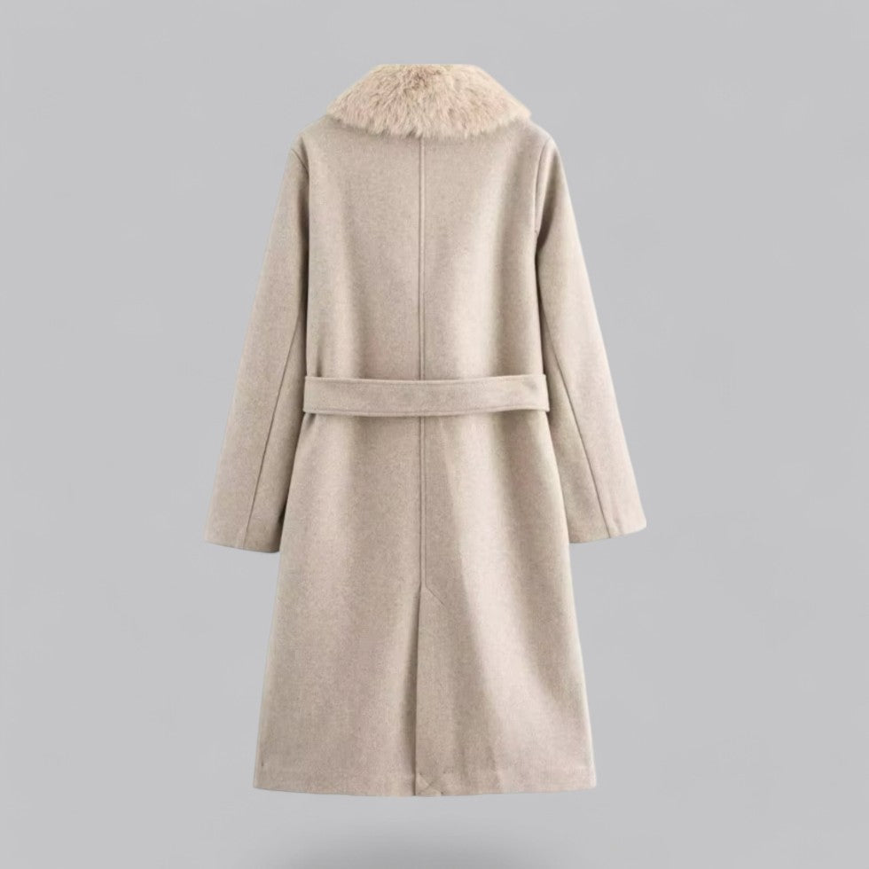 Maison Mary™ | Warm Trench Coat with Faux Fur Collar