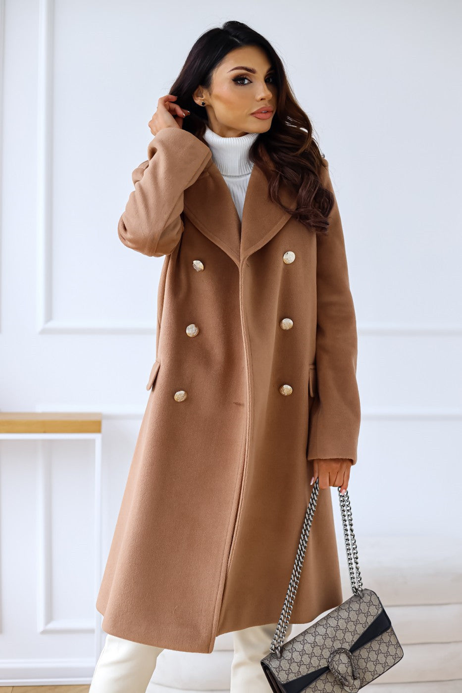 Maison Mary™ | Elegant Double-Breasted Long Coat
